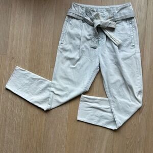 DL1961 Susie Paper Bag Sz 26 Jeans High Rise Tapered Belted Frayed Hem Boho